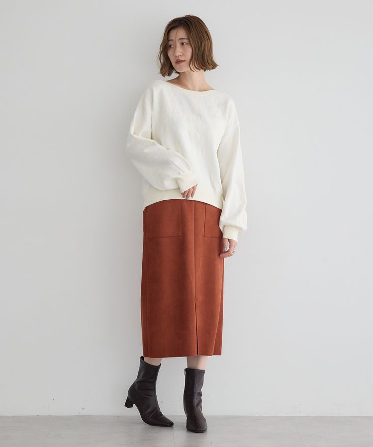 YECCA VECCA「ハイウエストフェイクスエードスカート」|タイト|