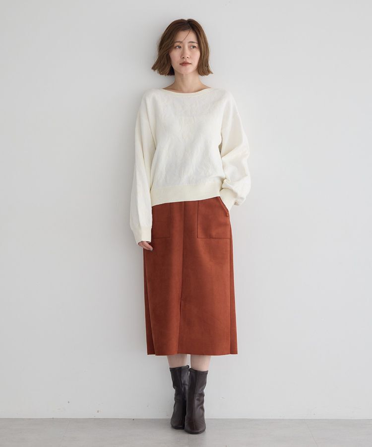 YECCA VECCA「ハイウエストフェイクスエードスカート」|タイト|