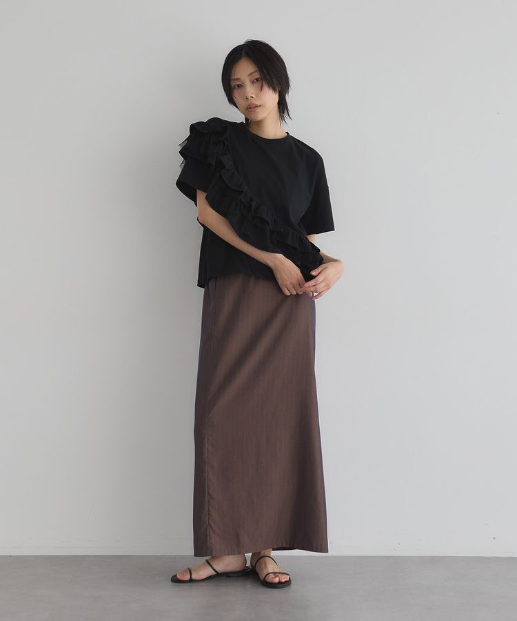 GARAGE OF GOOD CLOTHING「【日本製】ストライプサイドベンツロングスカート」|タイト|