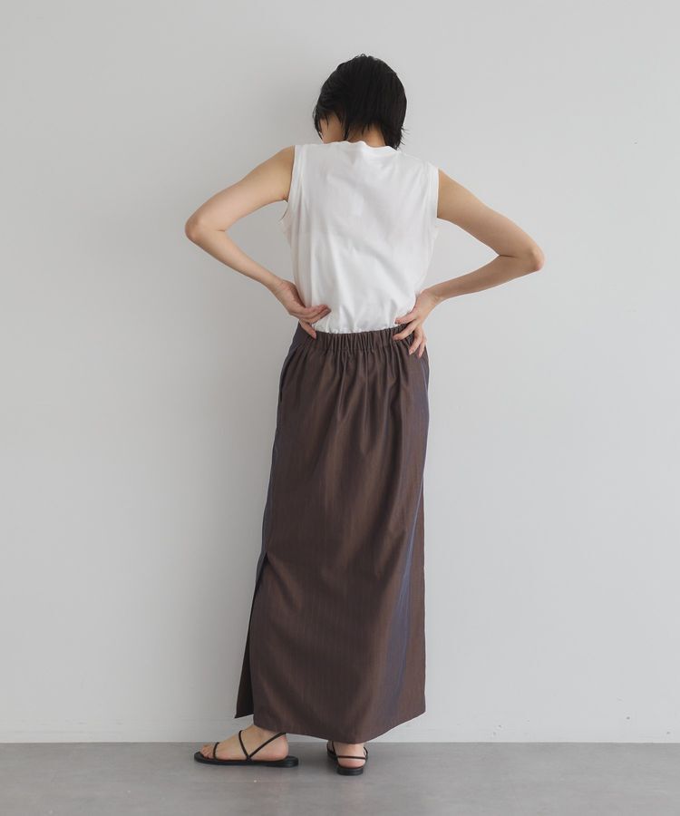 GARAGE OF GOOD CLOTHING「【日本製】ストライプサイドベンツロングスカート」|タイト|