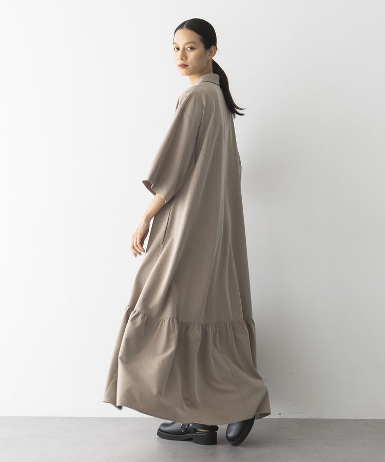 GARAGE OF GOOD CLOTHING「ストライプアシンメトリー７分袖ワンピース」|ワンピース|