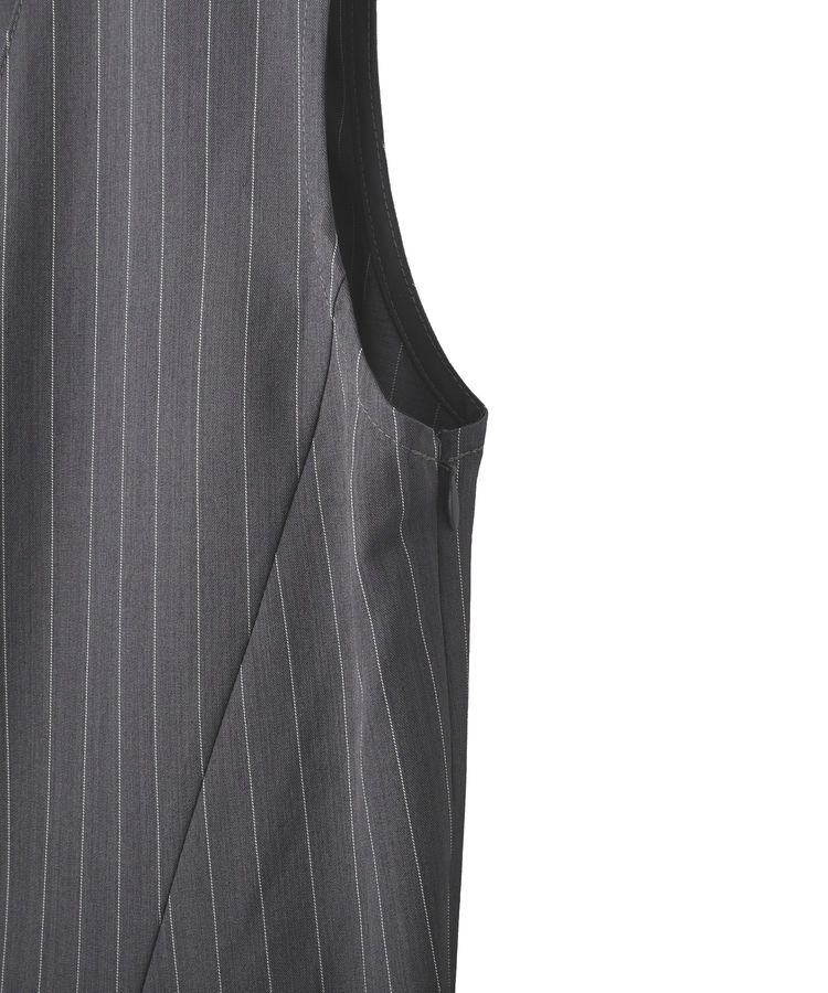 GARAGE OF GOOD CLOTHING「ストライプ深Vネックタックジャンパースカート」|ジャンパースカート|