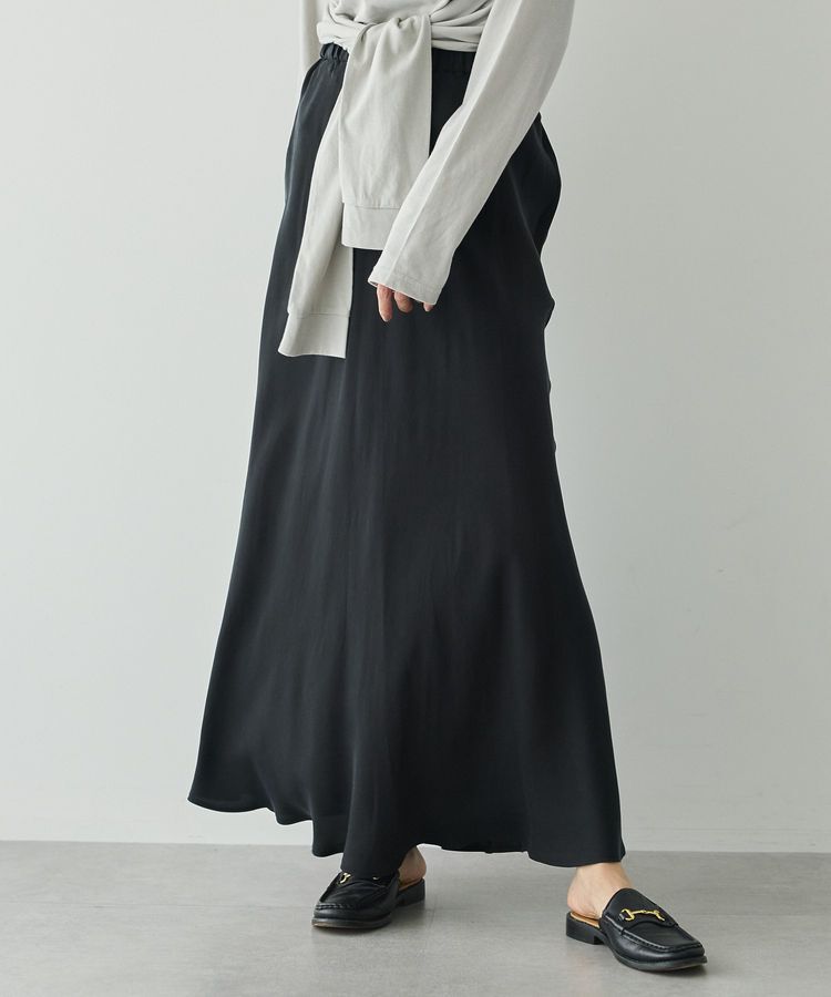 GARAGE OF GOOD CLOTHING「【日本製】キュプラフィブリルバイアスロングスカート」|スカート|Black