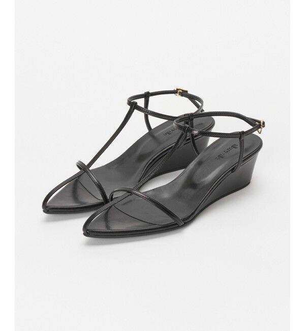 allureville「ナローストラップウェッジサンダル」|サンダル|ブラック