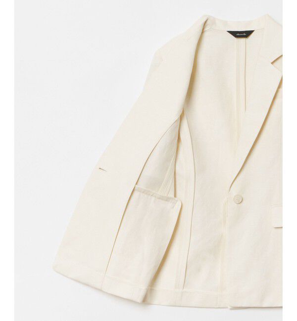 allureville「【セットアップ対応可能】リネンコンシャークスキンハーフスリーブジャケット」|テーラードジャケット|