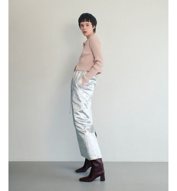 allureville「メタリックジャガードナロースカート」|タイト|