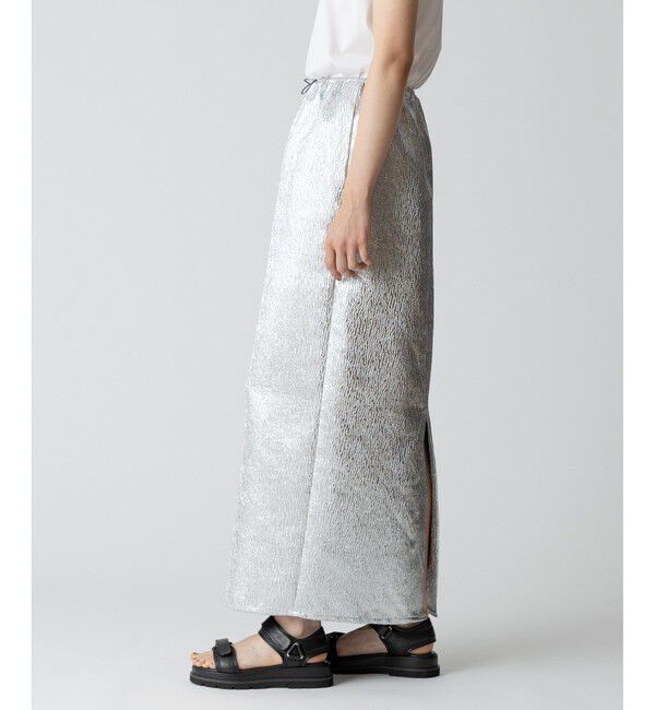 allureville「メタリックジャガードナロースカート」|タイト|