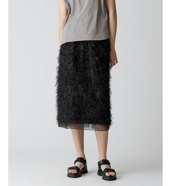 allureville「フェザージャガード Iラインスカート」|スカート|ブラック