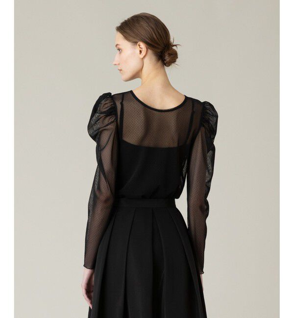 LOULOU WILLOUGHBY「【LOULOU WILLOUGHBY】ドットチュールジコスリーブプルオーバー」|Tシャツ・カットソー|