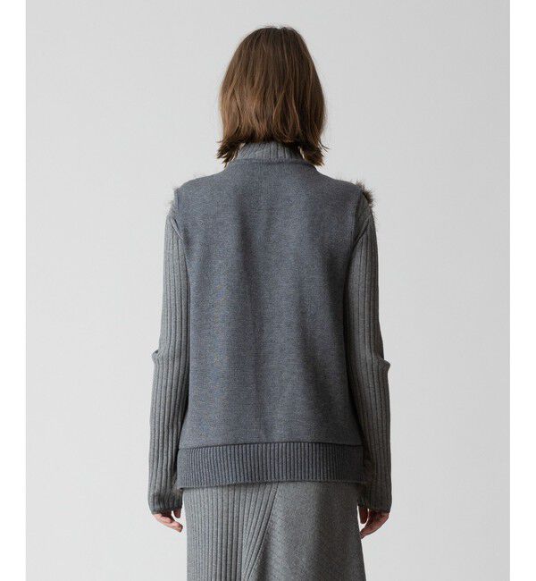 allureville「ジャガードフェイクファーコンビニットジレ」|ベスト・ジレ|