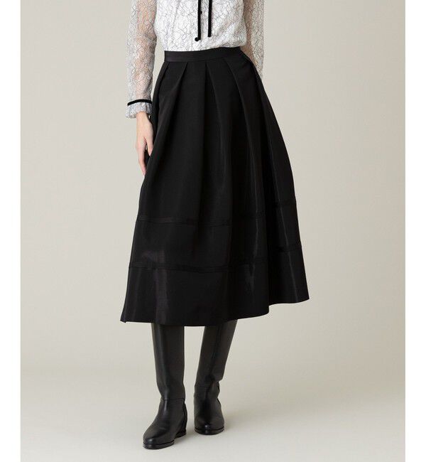 LOULOU WILLOUGHBY「【LOULOU WILLOUGHBY】リボントリミングタックスカート」|フレア|