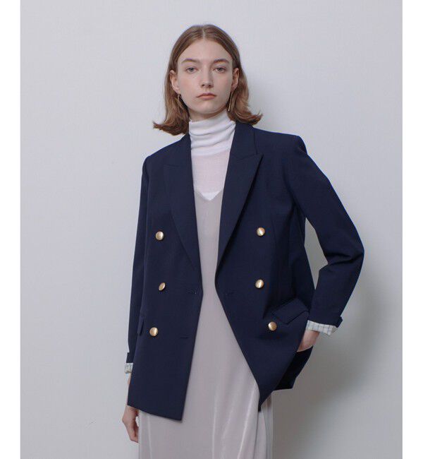 allureville「リオペルダブルブレストジャケット」|テーラードジャケット|ネイビー
