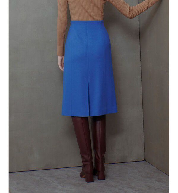 allureville「ハードメルトンスムースミディスカート」|タイト|