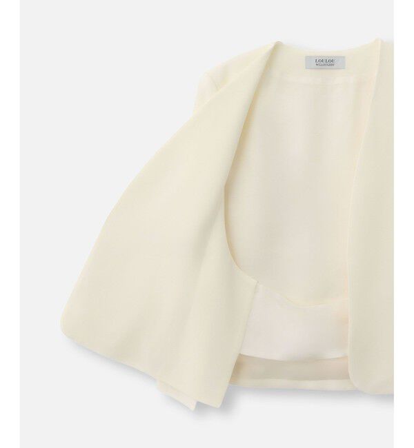 LOULOU WILLOUGHBY「【LOULOU WILLOUGHBY】◇ リトルブラックケープジャケット」|ノーカラージャケット|