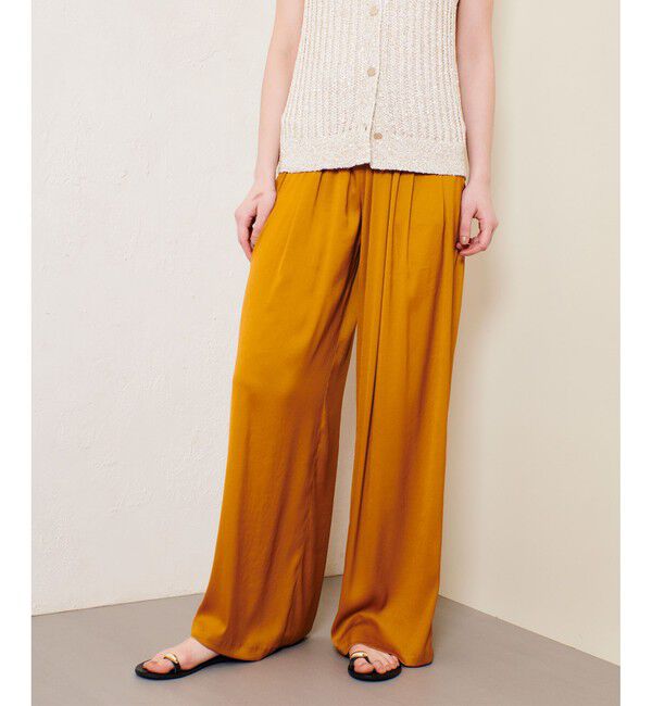allureville「クレールサテンイージーパンツ」|チノ|