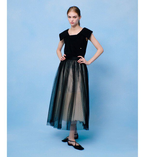 LOULOU WILLOUGHBY「【LOULOU WILLOUGHBY】ドットチュールスカート」|スカート|