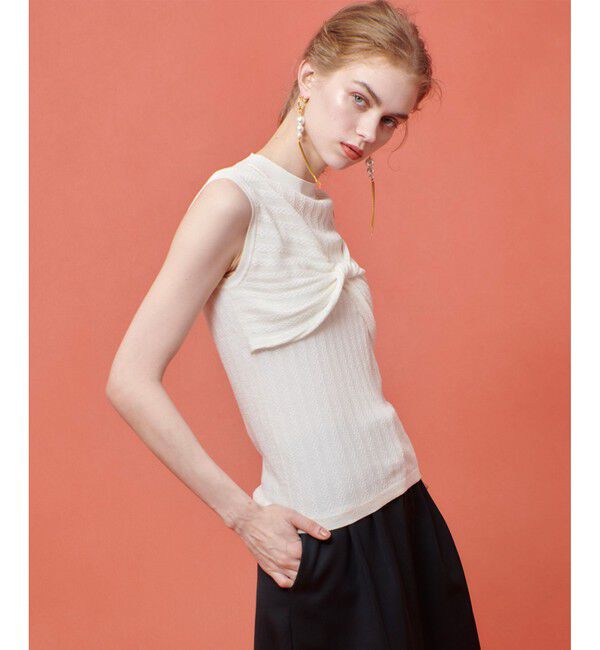 LOULOU WILLOUGHBY「【LOULOU WILLOUGHBY】シシュウツイストリブプルオーバー」|ニット・セーター|