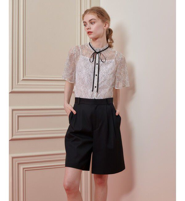 LOULOU WILLOUGHBY「【LOULOU WILLOUGHBY】レースリボンフレアスリーブブラウス」|シャツ・ブラウス|