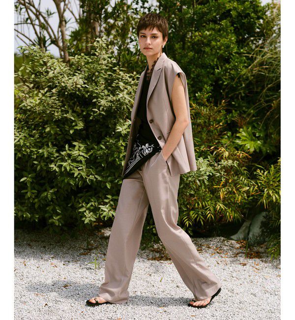 allureville「エアリービエラタックパンツ」|チノ|ベージュ