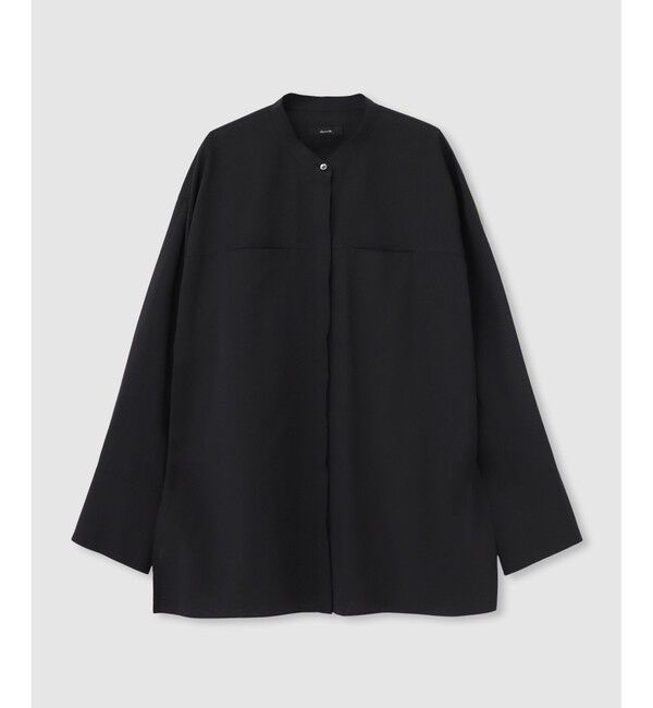 allureville「ダンガリーバンドカラーシャツ」|シャツ・ブラウス|ブラック