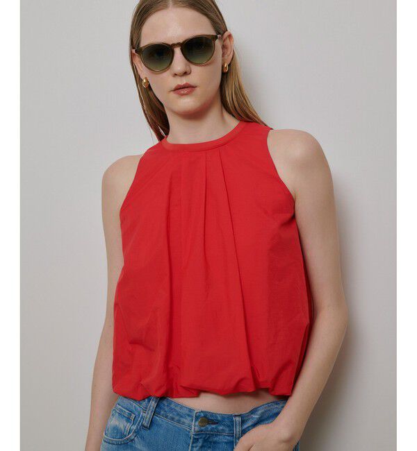 allureville「ライトタフタコンビバルーンプルオーバー」|Tシャツ・カットソー|レッド