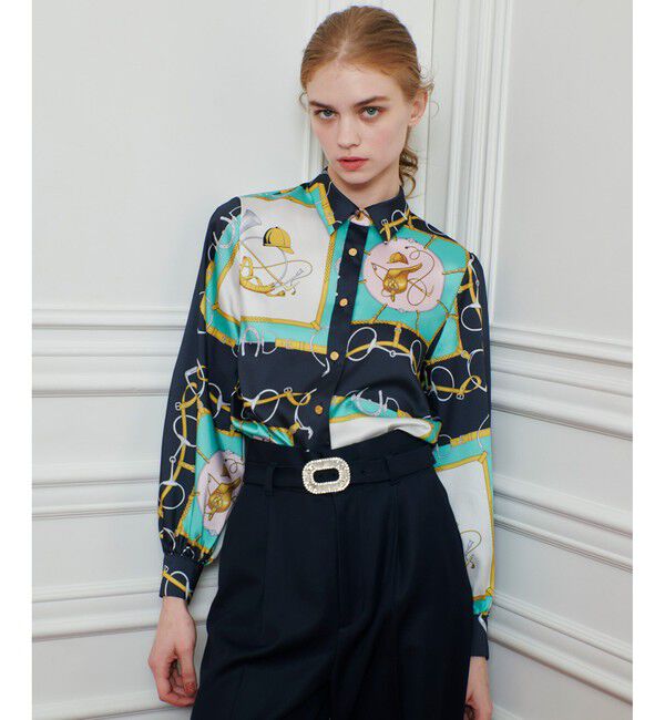 LOULOU WILLOUGHBY「【LOULOU WILLOUGHBY】RATTIジョッキープリントシャツブラウス」|シャツ・ブラウス|