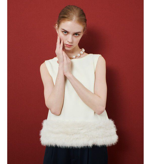 LOULOU WILLOUGHBY「【LOULOU WILLOUGHBY】ヘムファープルオーバー」|ニット・セーター|オフホワイト