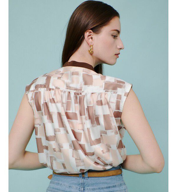 allureville「LISAジオメトリックプリントノースリブラウス」|シャツ・ブラウス|