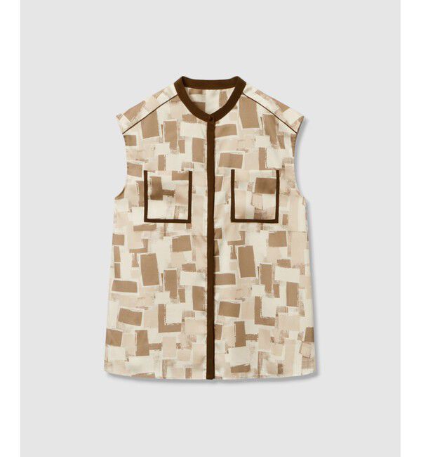 allureville「LISAジオメトリックプリントノースリブラウス」|シャツ・ブラウス|