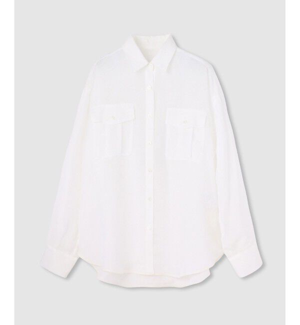 allureville「シアーリネンサファリシャツ」|シャツ・ブラウス|ホワイト