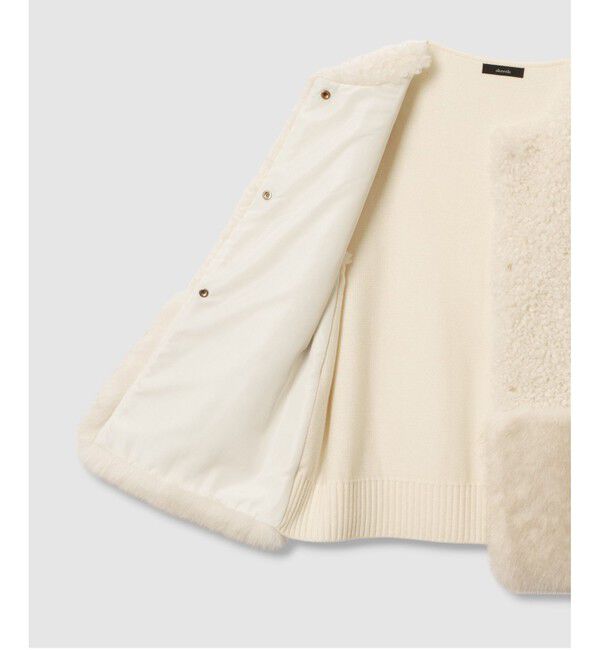 allureville「フェイクボアコンビニットジレ」|ニット・セーター|