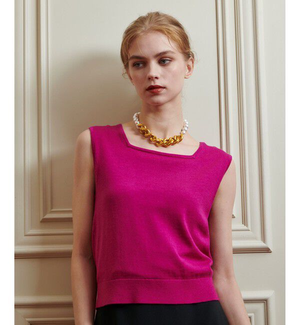 LOULOU WILLOUGHBY「【LOULOU WILLOUGHBY】メリノウールプルオーバー」|ニット・セーター|ピンク