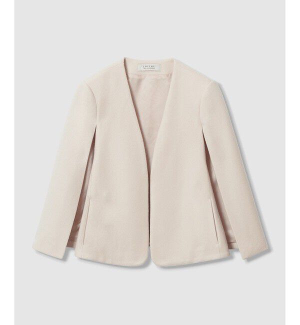 LOULOU WILLOUGHBY「【LOULOU WILLOUGHBY】ビーバーケープジャケット」|ノーカラージャケット|