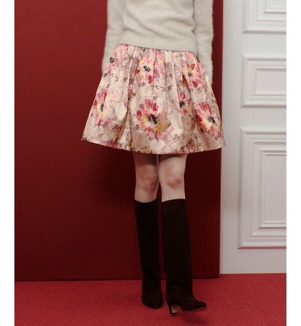 LOULOU WILLOUGHBY「【LOULOU WILLOUGHBY】ＢＨＡＲＡＴ　ＳＩＬＫミニスカート」|スカート|ベージュ系