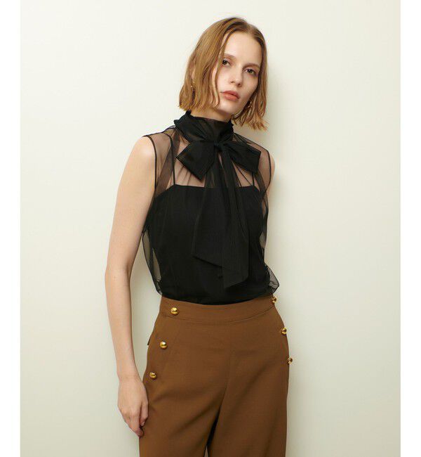 allureville「シアーチュールボウプルオーバー」|Tシャツ・カットソー|ブラック