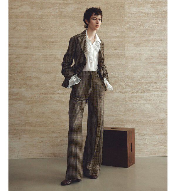 LOULOU WILLOUGHBY「【LOULOU WILLOUGHBY】ガンクラブチェックシングルジャケット」|テーラードジャケット|