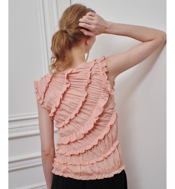 LOULOU WILLOUGHBY「【LOULOU WILLOUGHBY】オーガンジートリコットギャザープルオーバー」|Tシャツ・カットソー|