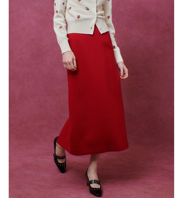 LOULOU WILLOUGHBY「【LOULOU WILLOUGHBY】ウールダブルクロスタイトスカート」|タイト|