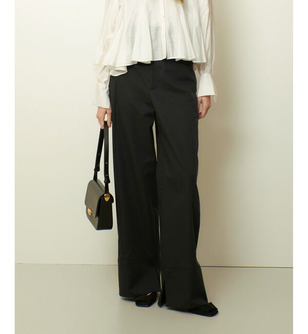 allureville「ミリタリーツイルハイウェストパンツ」|チノ|チャコールグレー