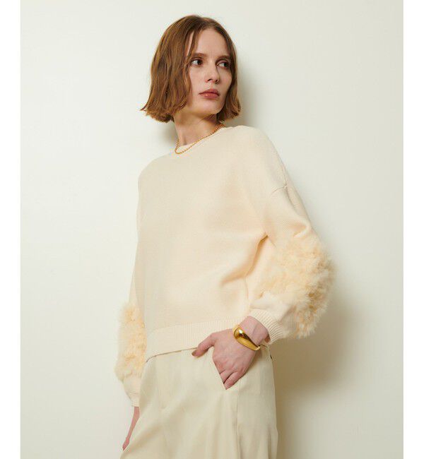 allureville「ラビットカフクレイジー釦2WAYプルオーバー」|ニット・セーター|