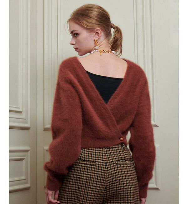 LOULOU WILLOUGHBY「【LOULOU WILLOUGHBY】カシミヤブレンドファー加工Ｖカーディガン」|カーディガン|