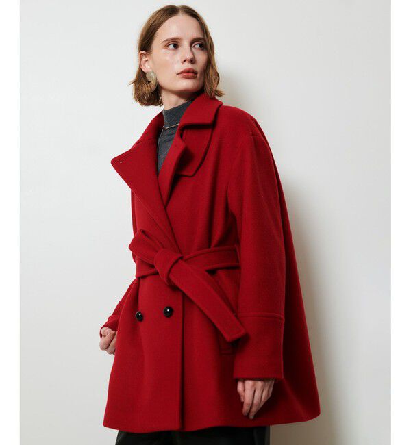 allureville「パイルメルトンデザインＰコート」|ピーコート|