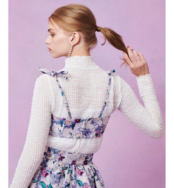 LOULOU WILLOUGHBY「【LOULOU WILLOUGHBY】LIMONTAフラワージャガードビスチェ」|シャツ・ブラウス|