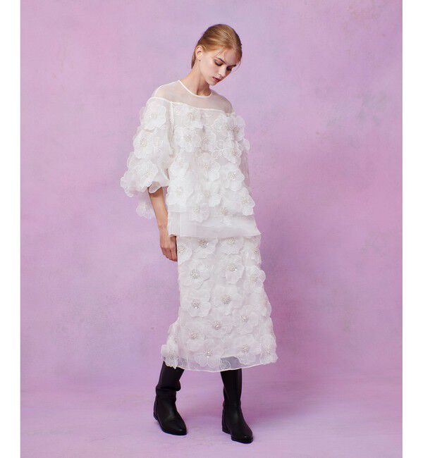 LOULOU WILLOUGHBY「【LOULOU WILLOUGHBY】オーガンフラワーブラウス」|シャツ・ブラウス|