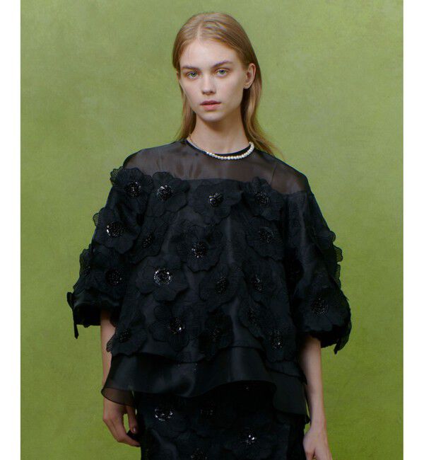 LOULOU WILLOUGHBY「【LOULOU WILLOUGHBY】オーガンフラワーブラウス」|シャツ・ブラウス|