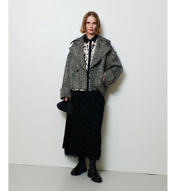 allureville「BONOTTOスパンコールショートコート」|ダッフルコート|