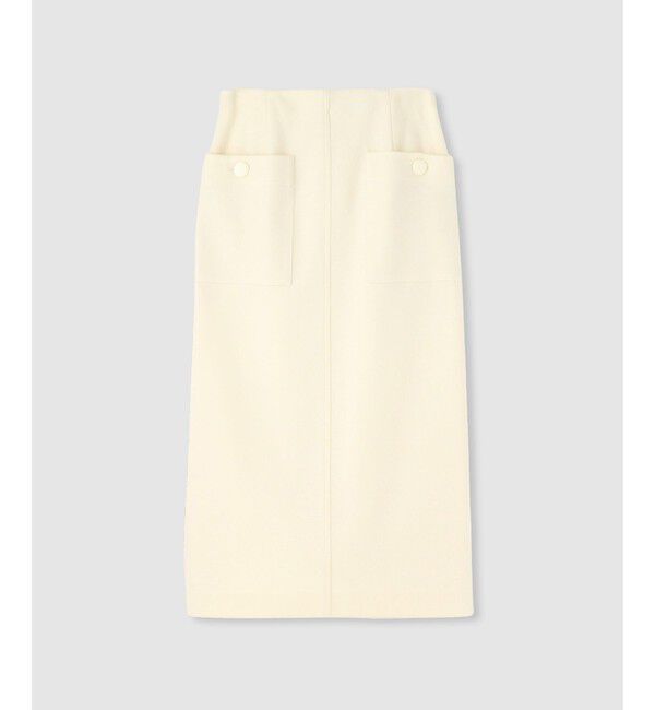 allureville「◇カラーメルトン釦付タイトスカート」|スカート|ホワイト