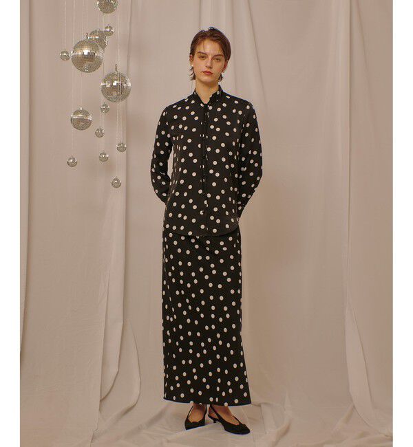 allureville「コインドットナロースカート」|スカート|ブラック系