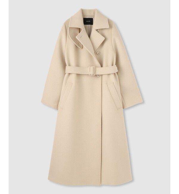 allureville「スプリットラグランロングコート」|ダッフルコート|ベージュ