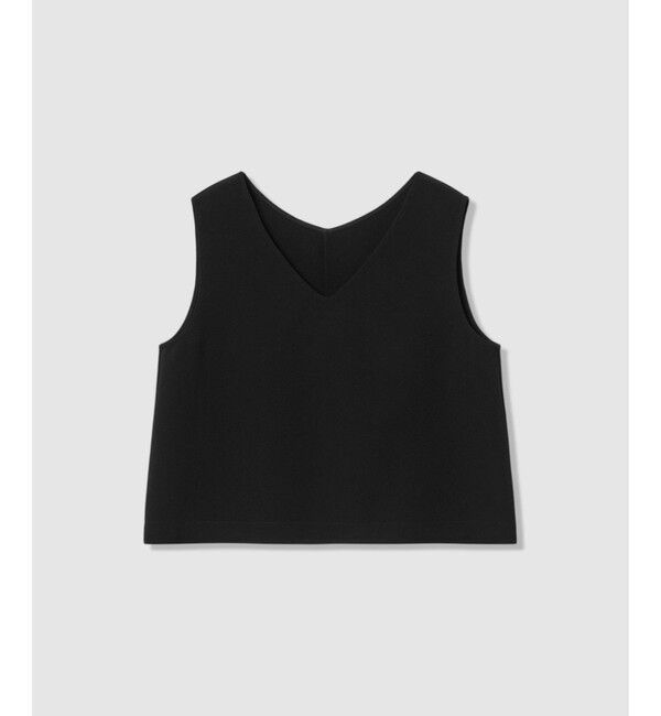 allureville「【ATELIER Line】ダブルクロスショートVネックプルオーバー」|シャツ・ブラウス|ブラック